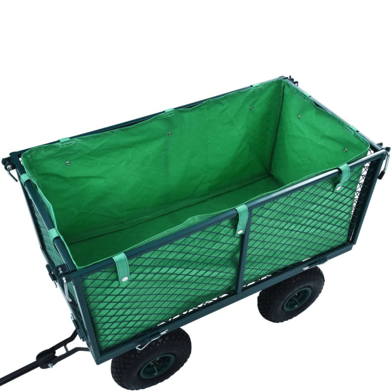 Produktbild för Innerfoder till trädgårdsvagn grön tyg