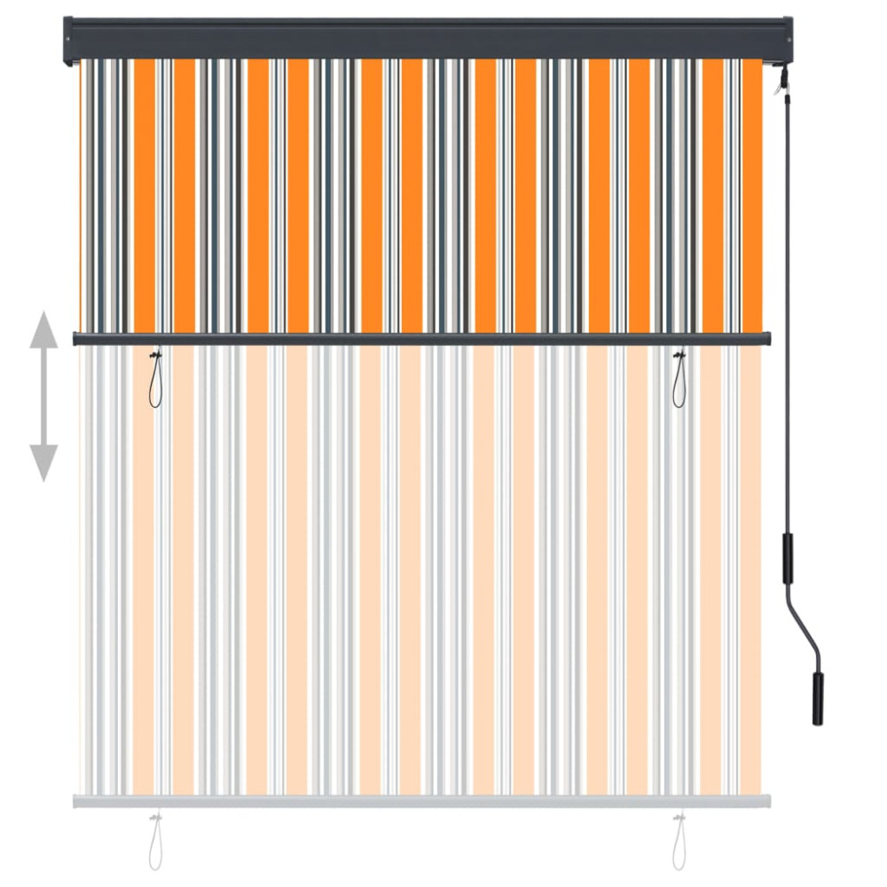 Produktbild för Rullgardin utomhus 140x250 cm gul och blå