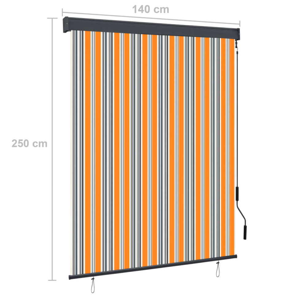 Produktbild för Rullgardin utomhus 140x250 cm gul och blå