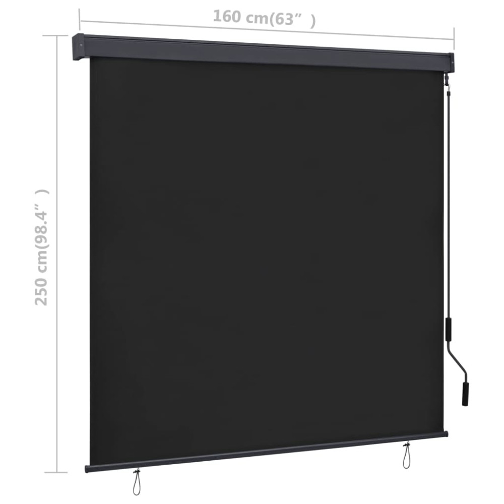 Produktbild för Rullgardin utomhus 160x250 cm antracit