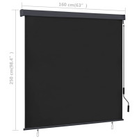 Produktbild för Rullgardin utomhus 160x250 cm antracit