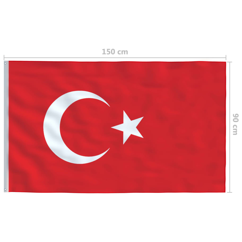 Produktbild för Turkiets flagga 90x150 cm