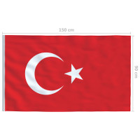 Produktbild för Turkiets flagga 90x150 cm