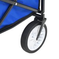 Produktbild för Hopfällbar handvagn med tak stål blå