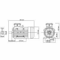 Produktbild för 3-fas elektrisk motor aluminium 2,2kW/3HP 2-polig 2840 RPM