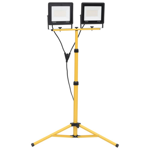 vidaXL Strålkastare med stativ 2x100 W LED varmvit - Spotlights