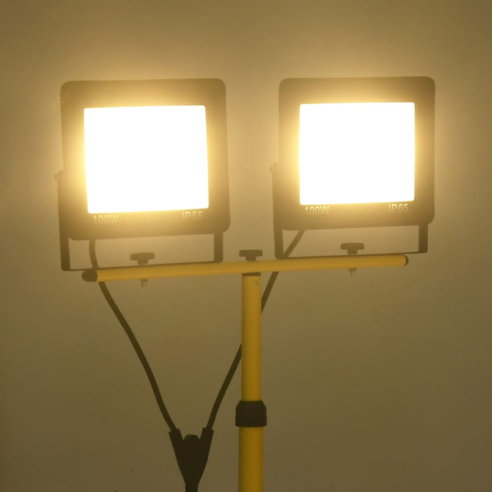 Produktbild för Strålkastare med stativ 2x100 W LED varmvit