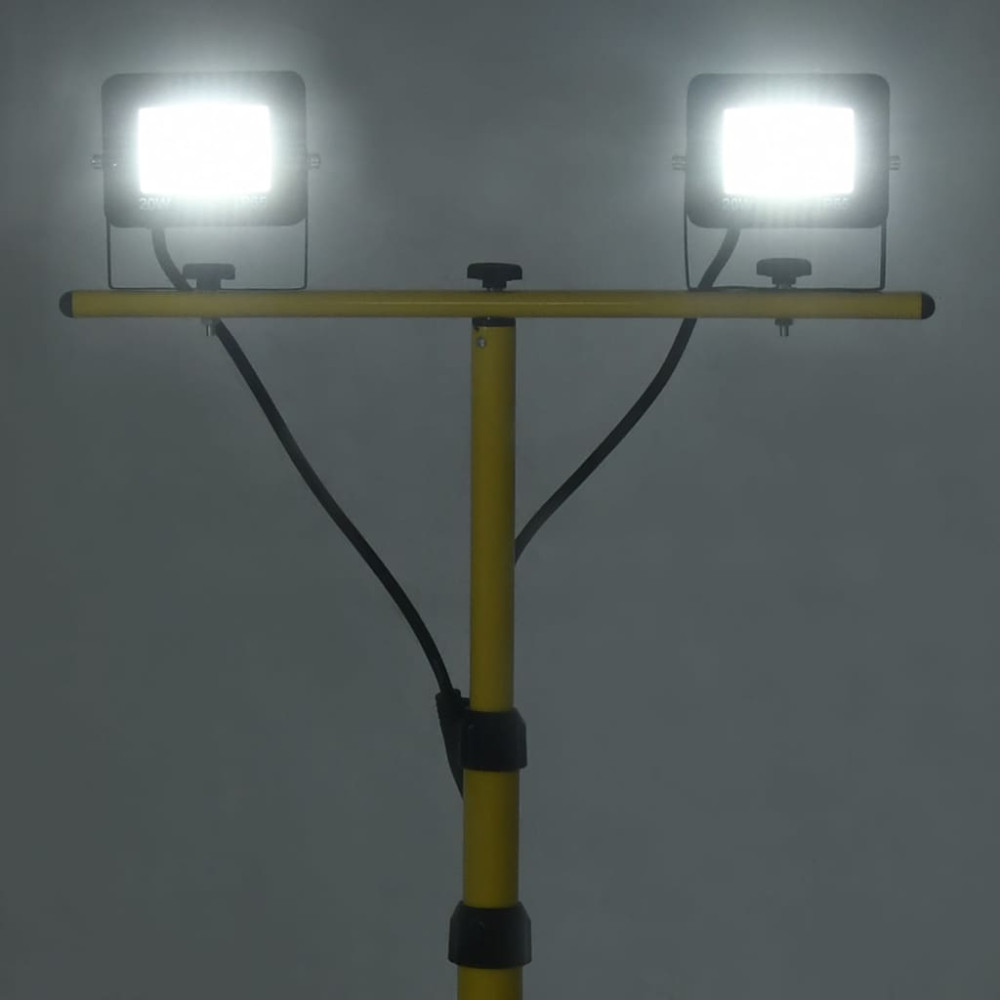 Produktbild för Strålkastare med stativ 2x20 W LED kallvit