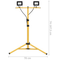 Produktbild för Strålkastare med stativ 2x20 W LED kallvit
