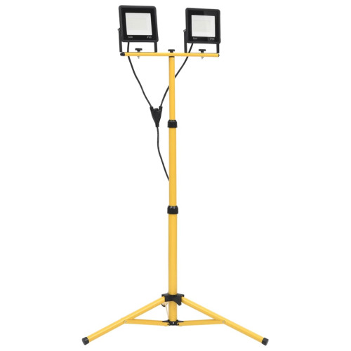 vidaXL Strålkastare med stativ 2x50 W LED kallvit