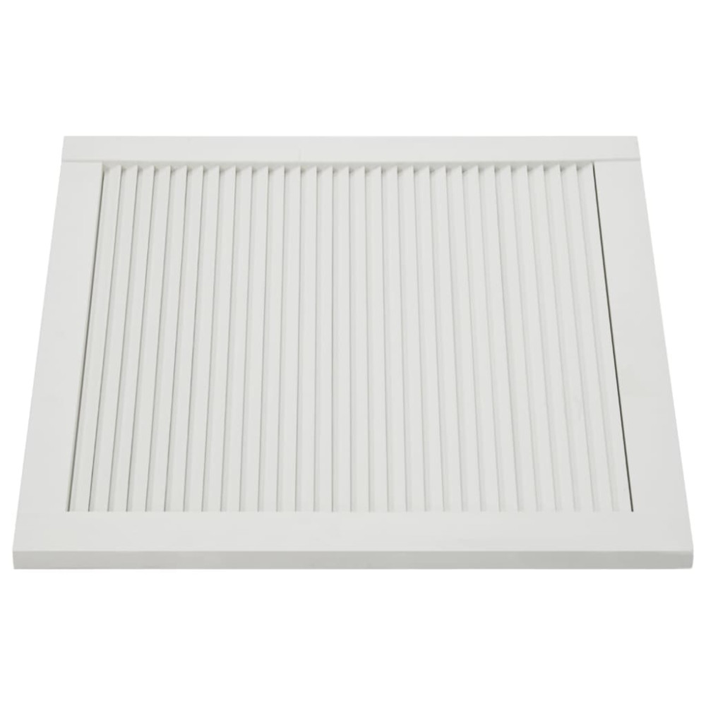 Produktbild för Skåplucka lamelldesign vit 39,5x39,4 cm massiv furu