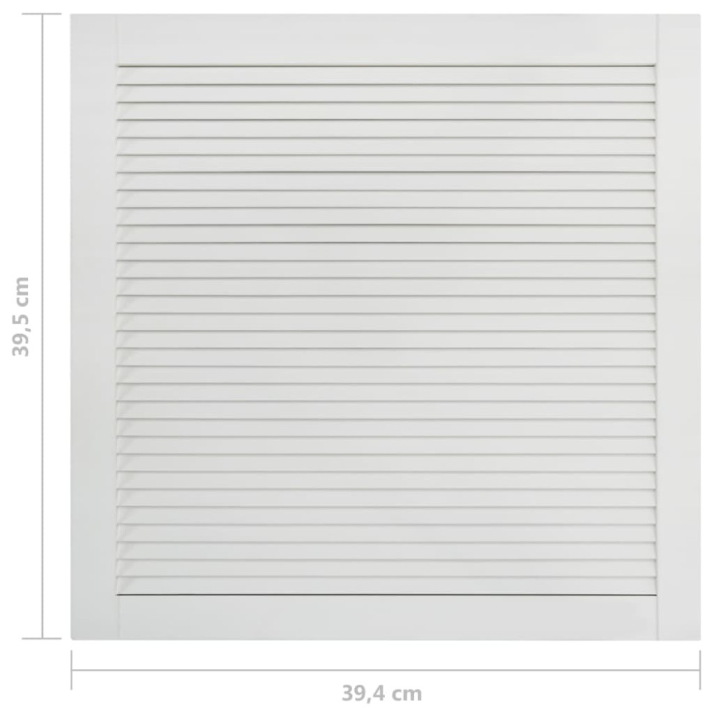 Produktbild för Skåplucka lamelldesign vit 39,5x39,4 cm massiv furu