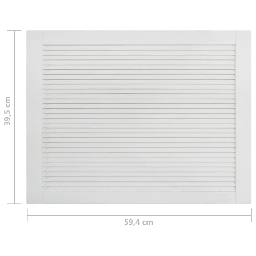 Produktbild för Skåplucka lamelldesign vit 39,5x59,4 cm massiv furu
