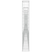 Produktbild för U-formad gabionkorg med 8 stolpar järn 860x20x150 cm
