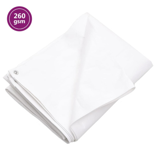 vidaXL Presenning 260 g/m² 6x6 m vit HDPE
