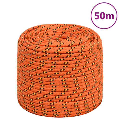 vidaXL Båtlina orange 8 mm 50 m polypropylen