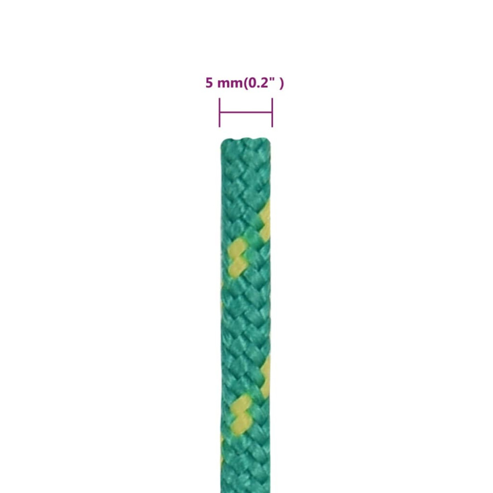Produktbild för Båtlina grön 5 mm 100 m polypropen