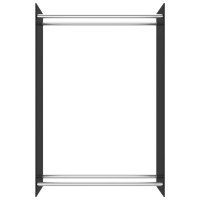 Produktbild för Vedställ svart 80x35x120 cm glas