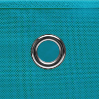 Produktbild för Förvaringslådor med lock 10 st babyblå 32x32x32 cm tyg