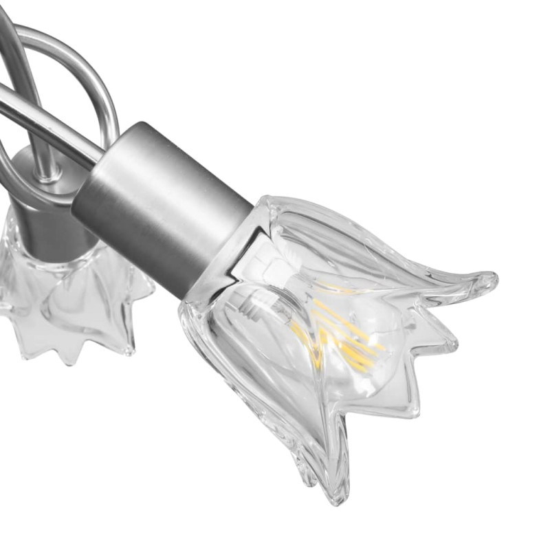 Produktbild för Taklampa med transparenta glasskärmar för 3 E14-lampor tulpan