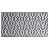 Produktbild för Utomhusmatta ARAKIL vit och svart 80x150 cm PP