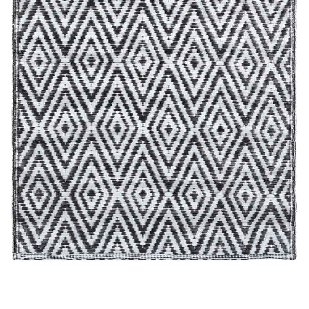 Produktbild för Utomhusmatta ARAKIL vit och svart 80x150 cm PP