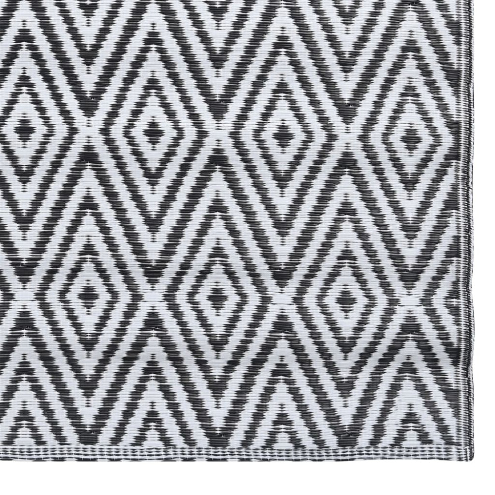 Produktbild för Utomhusmatta ARAKIL vit och svart 80x150 cm PP