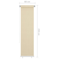 Produktbild för Rullgardin utomhus gräddvit 65(B)x230(H) cm HDPE