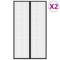 Produktbild för Insektsdraperier 2 st med magneter svart 200x80 cm