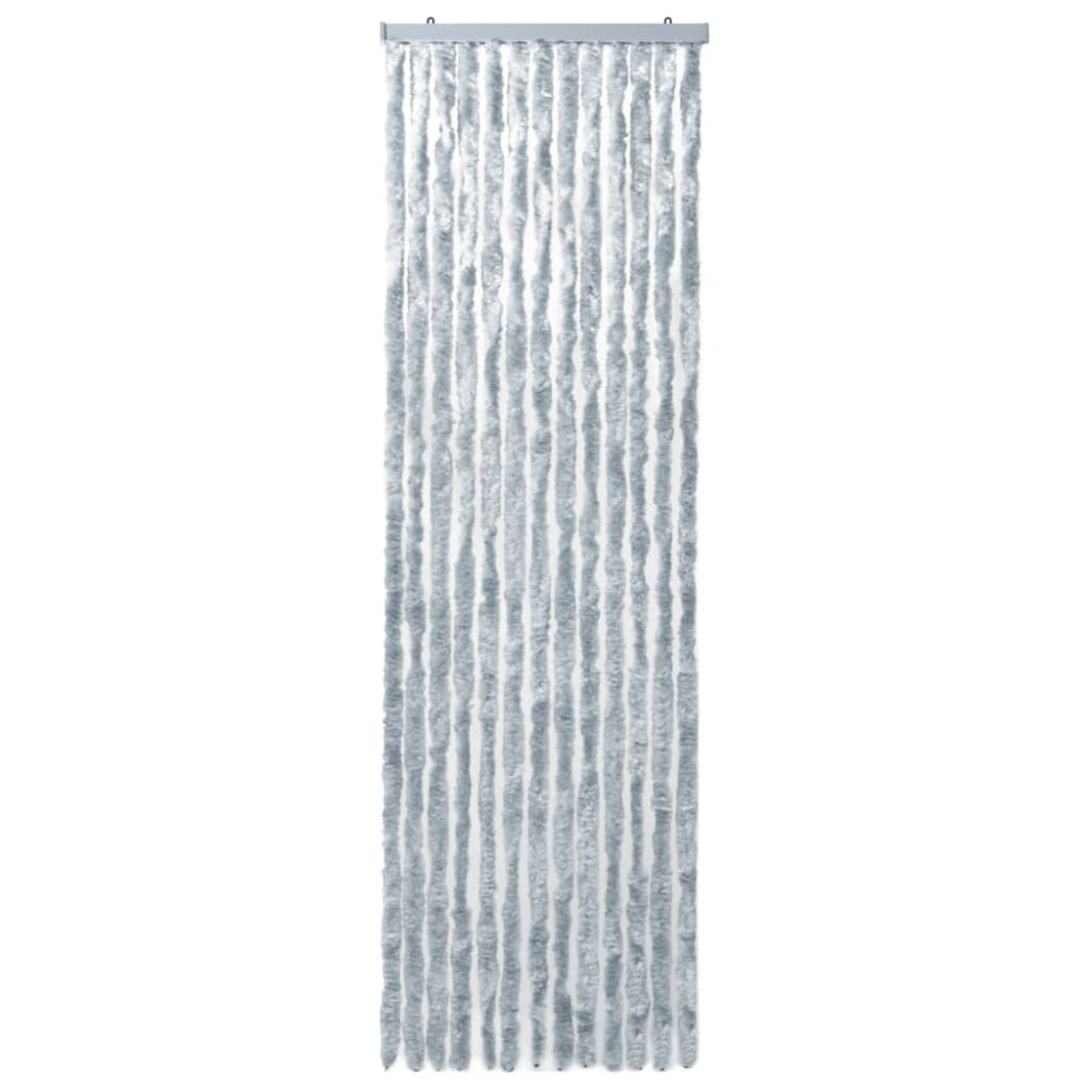 Produktbild för Insektsdraperi vit och grå 118x220 cm chenille