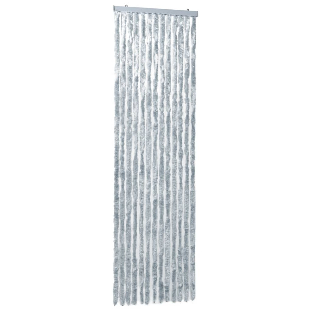 Produktbild för Insektsdraperi vit och grå 118x220 cm chenille
