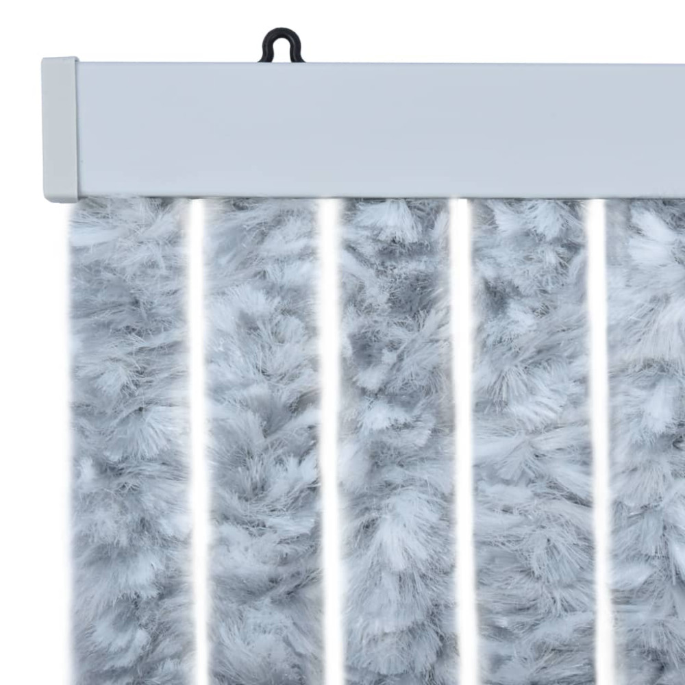 Produktbild för Insektsdraperi vit och grå 118x220 cm chenille