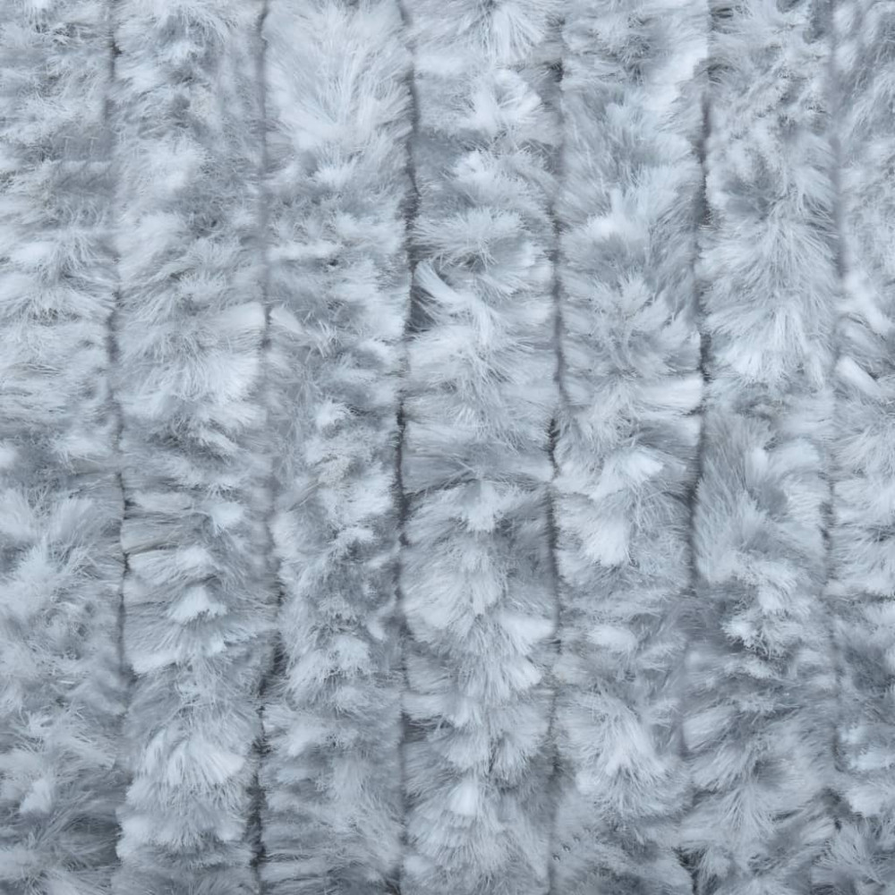 Produktbild för Insektsdraperi vit och grå 118x220 cm chenille