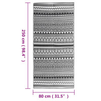 Produktbild för Utomhusmatta svart 80x250 cm PP