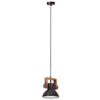 Produktbild för Hänglampa industriell 25 W svart rund 19 cm E27