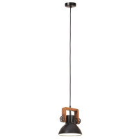 Produktbild för Hänglampa industriell 25 W svart rund 19 cm E27