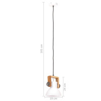 Produktbild för Hänglampa industriell 25 W vit rund 19 cm E27