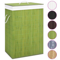 Produktbild för Tvättkorg bambu med 1 sektion grön