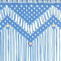 Produktbild för Gardin makramé blå 140x240 cm bomull