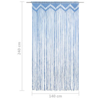 Produktbild för Gardin makramé blå 140x240 cm bomull