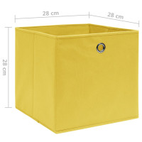 Produktbild för Förvaringslådor 4 st non-woven tyg 28x28x28 cm gul