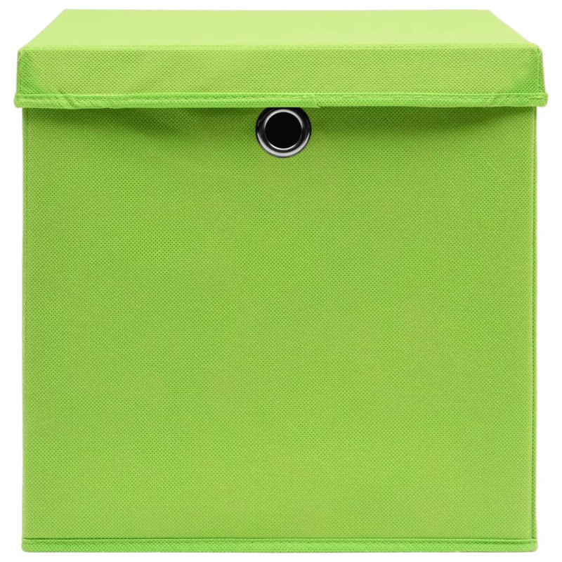 Produktbild för Förvaringslådor med lock 10 st 28x28x28 cm grön