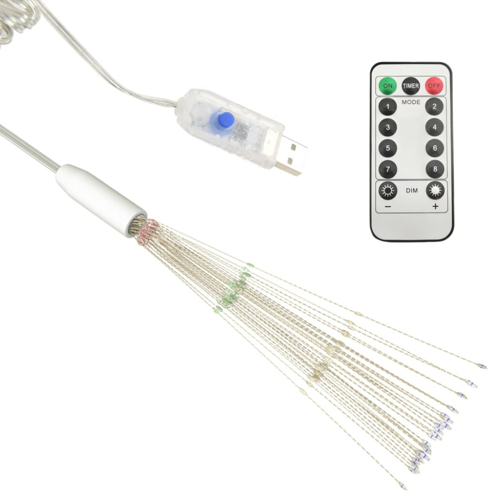 Produktbild för Utomhusbelysning fyrverkerier 2 st flerfärgad 20cm 280 LED