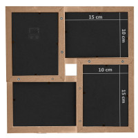 Produktbild för Fotoram för 24x(10x15 cm) bilder ljusbrun MDF