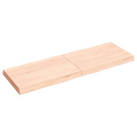 Produktbild för Bordsskiva 120x40x(2-6) cm obehandlad massiv ek levande kant