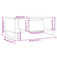 Produktbild för Soffbord svart 90x50x36,5 cm konstruerat trä