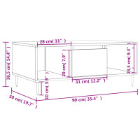 Produktbild för Soffbord grå sonoma 90x50x36,5 cm konstruerat trä