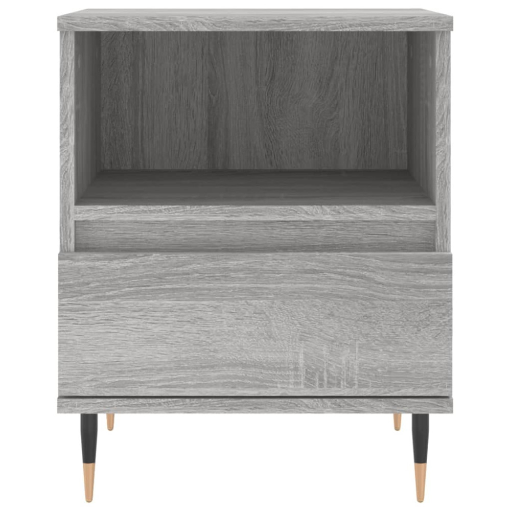 Produktbild för Sängbord 2 st grå sonoma 40x35x50 cm konstruerat trä