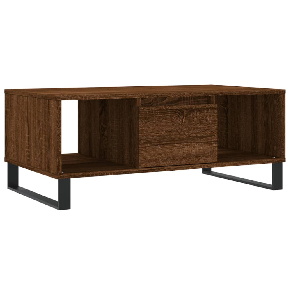 Produktbild för Soffbord brun ek 90x50x36,5 cm konstruerat trä