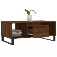 Produktbild för Soffbord brun ek 90x50x36,5 cm konstruerat trä